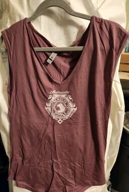 Matco Tools Festival Sleeveless Tee Shirt Womens Size M Maroon Muscle Tank Top